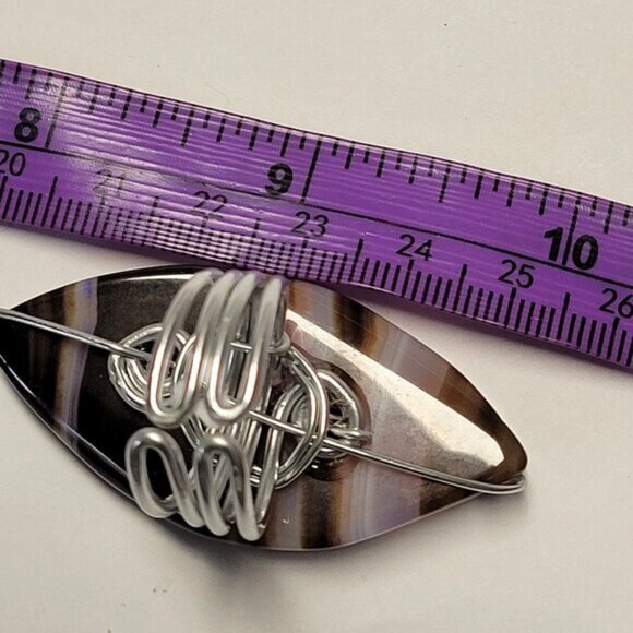 Statement Agate Cabochon Adjustable Band Handmade Semi Precious Ring - Picture 8 of 10